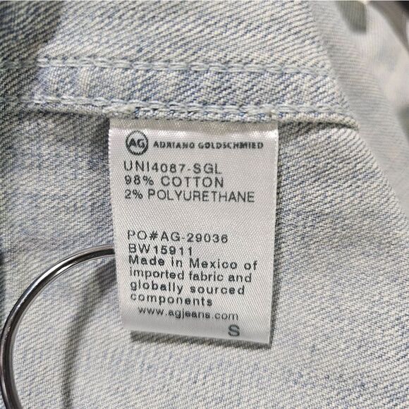 AG Adriano Goldschmied Distressed Light Denim Jacket - Size Small - Picture 8 of 8